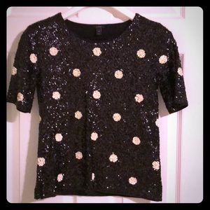 Black & White sequin top
